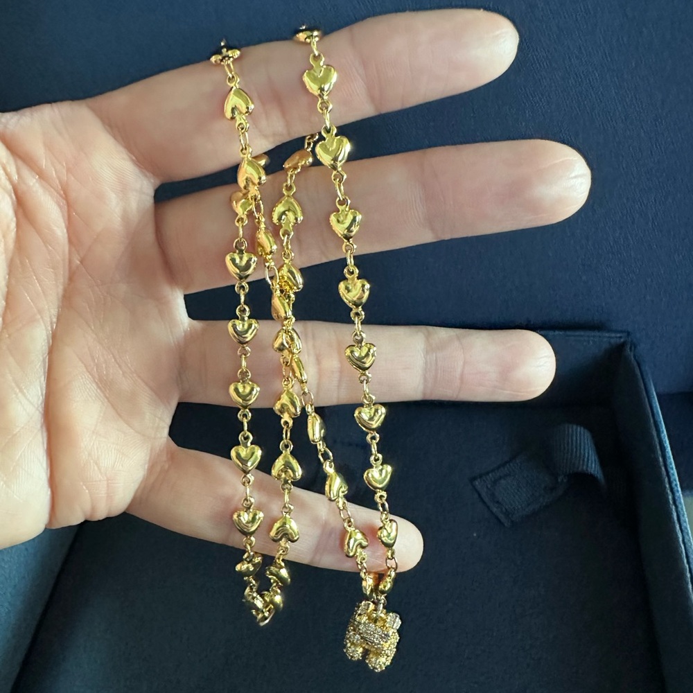 Crystal Haze Gold Nostalgia 3D Pave Bear Heart chain Necklace - Picture 7 of 17